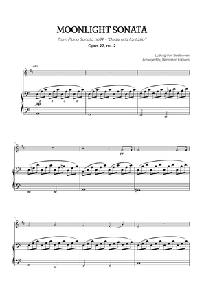 Beethoven • Moonlight Sonata | easy clarinet sheet music w/ piano accompaniment