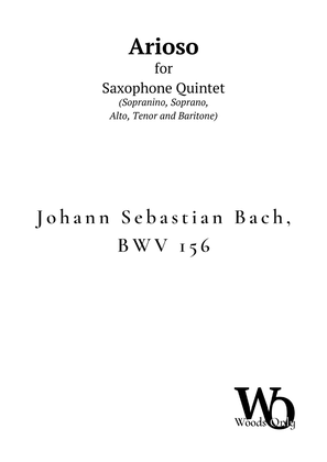 Book cover for Arioso by Bach for Saxophone Choir Quintet
