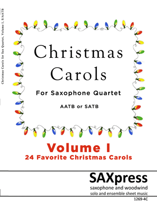 Book cover for Christmas Carols for Saxophone Quartet Volume I