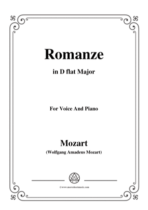 Book cover for Mozart-Romanze,in D flat Major,for Voice and Piano