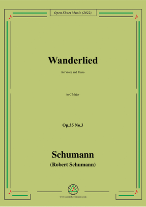 Book cover for Schumann-Wanderlied,Op.35 No.3, in C Major