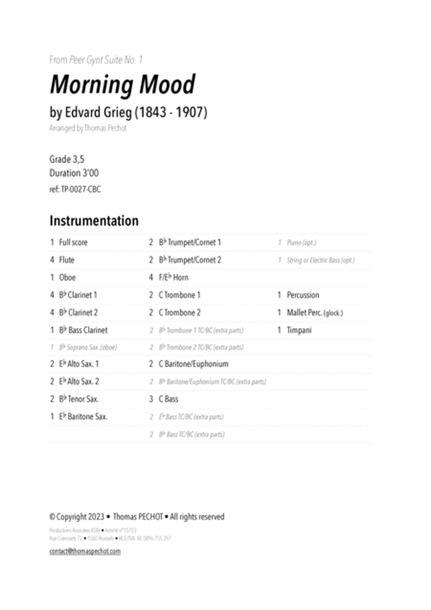 Peer Gynt Suite No. 1 by Edvard Grieg Concert Band - Digital Sheet Music