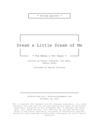 Book cover for Dream A Little Dream Of Me