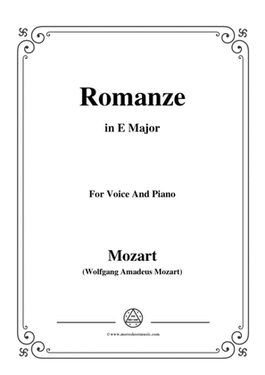 Book cover for Mozart-Romanze,in E Major,for Voice and Piano