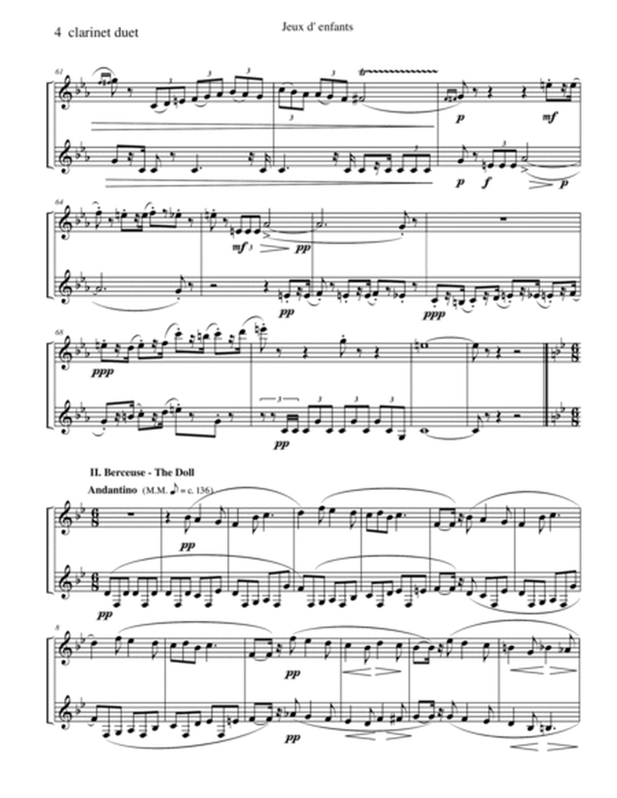 Bizet - Children's Games for Clarinet Duet image number null