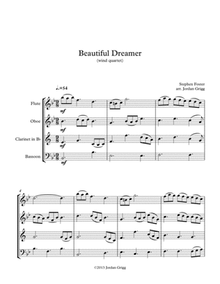 Book cover for Beautiful Dreamer (wind quartet)