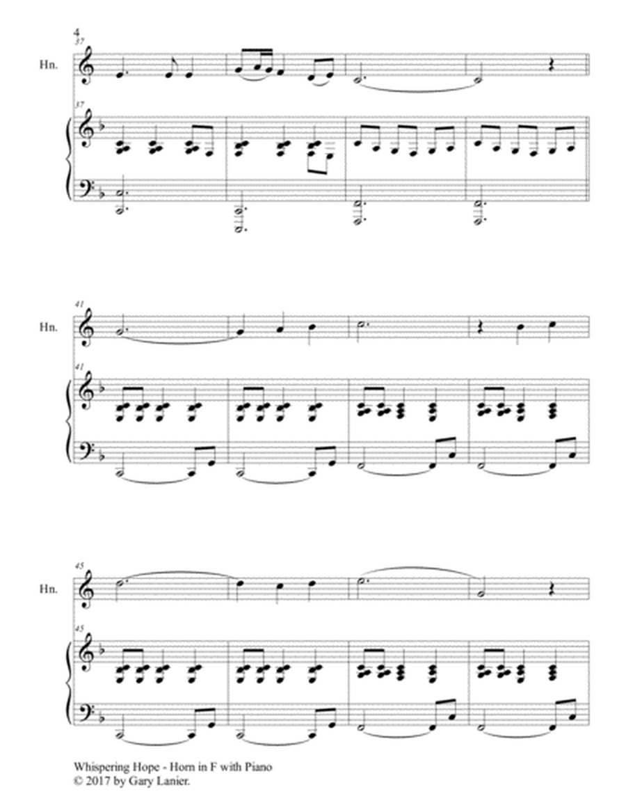 WHISPERING HOPE (Duet – Horn in F & Piano with Score/Part) image number null