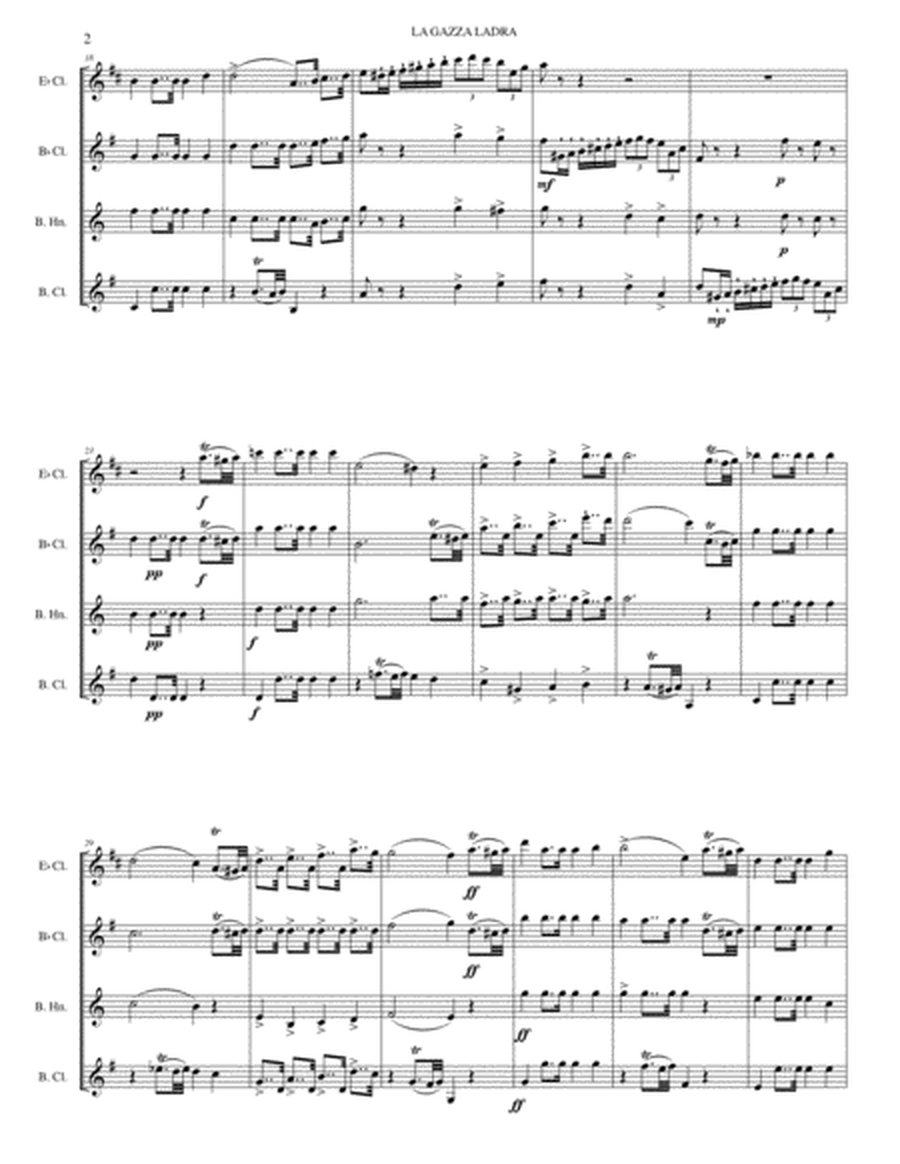 G. Rossini - Overture to "La Gazza Ladra" (The Thieving Magpie) for Clarinet Quartet image number null