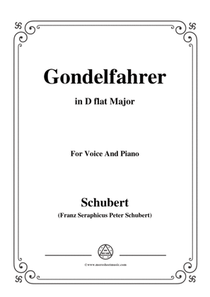 Book cover for Schubert-Gondelfahrer,in D flat Major,for Voice&Piano