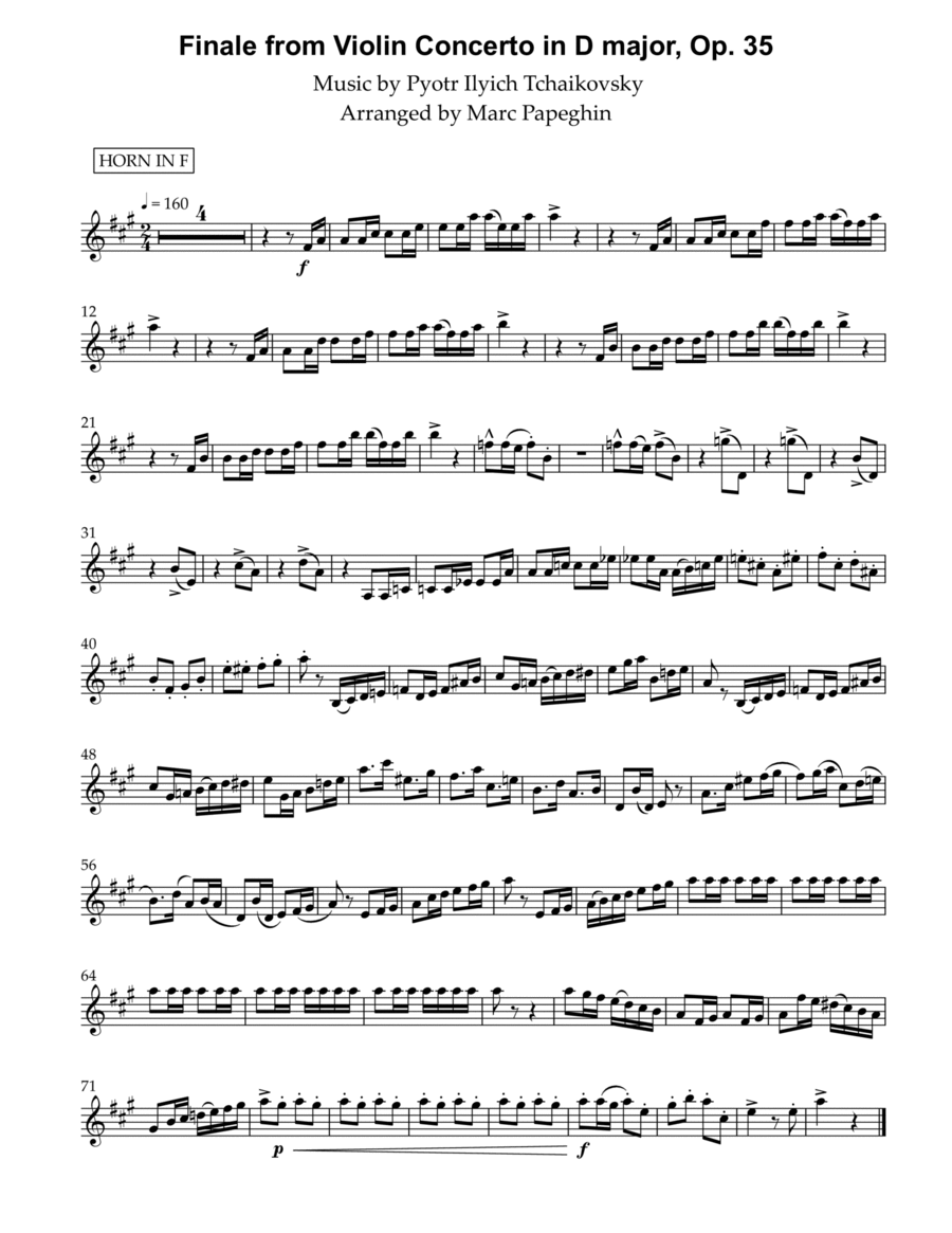 Finale from Violin Concerto in D major, Op. 35