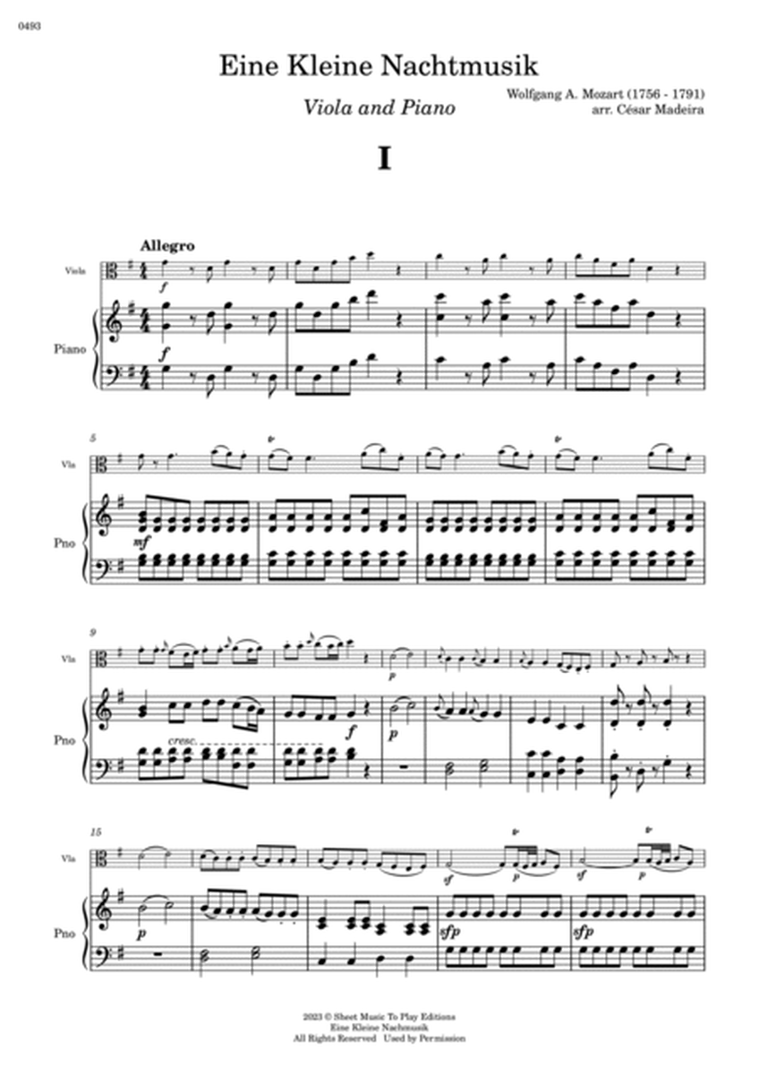 Eine Kleine Nachtmusik (1 mov.) - Viola and Piano (Full Score) image number null