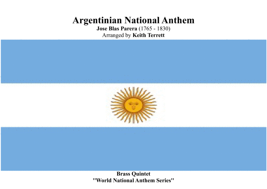 Argentinian National Anthem for Brass Quintet (MFAO World National Anthem Series) image number null