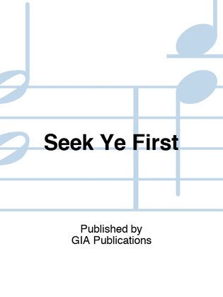 Book cover for Seek Ye First