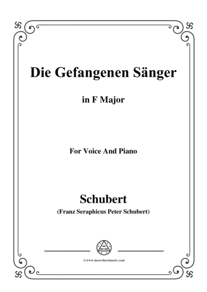 Schubert-Die Gefangenen Sänger,in F Major,for Voice&Piano image number null