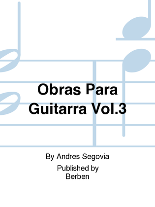Book cover for Obras Para Guitarra Vol. 3
