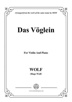 Book cover for Wolf-Das Vöglein, for Violin and Piano