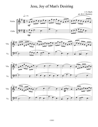 Jesu, Joy of Man's Desiring (Violin and Cello Duet)