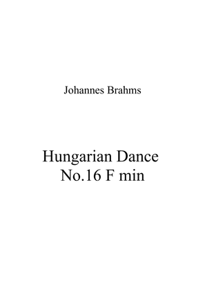 Book cover for Johannes Brahms - Hungarian Dance No 16 F min