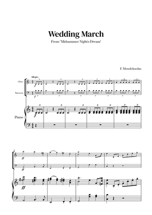 Book cover for Felix Mendelssohn - Wedding March From Midsummer Night's Dream for Oboe, Bassoon and Piano