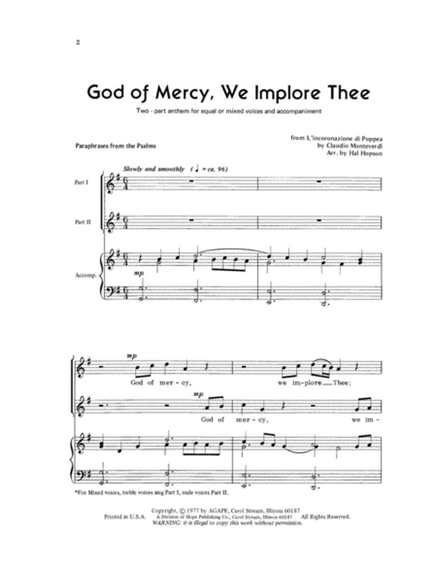 God of Mercy, We Implore Thee
