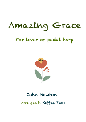 Book cover for Amazing Grace for harp solo