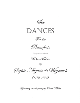 Book cover for Six Dances for the Pianoforte