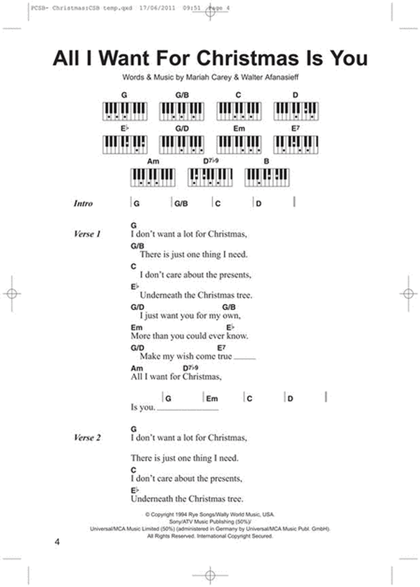 Piano Chord Songbook: Christmas Songs