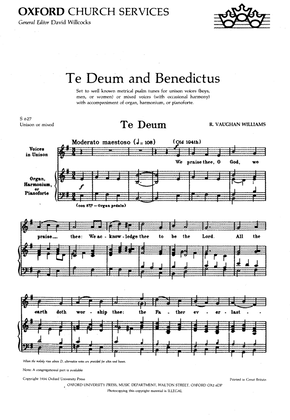Book cover for Te Deum and Benedictus