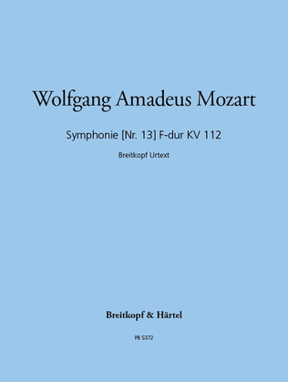 Book cover for Symphony [No. 13] in F major K. 112