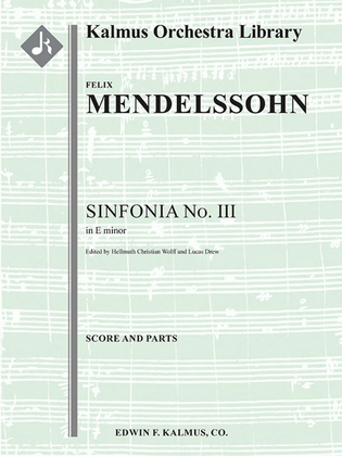 Book cover for Sinfonia No. 3: String Symphony in E minor