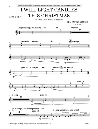 Book cover for I Will Light Candles This Christmas (Full Orchestration) - Horn 3 in F