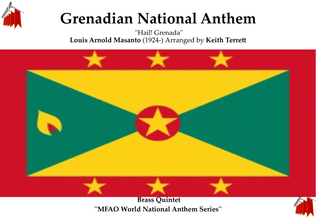 Book cover for Grenadian National Anthem ''Hail! Grenada'' for Brass Quintet