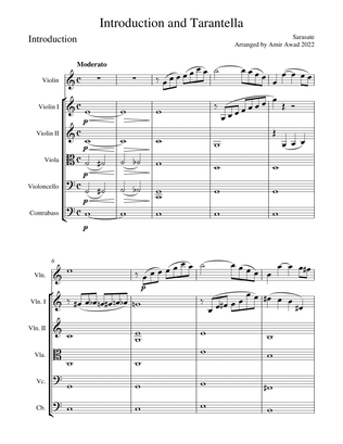 Book cover for Sarasate: Introduction and Tarantella , Op.43 , Arranged for Violin solo and string orchestra