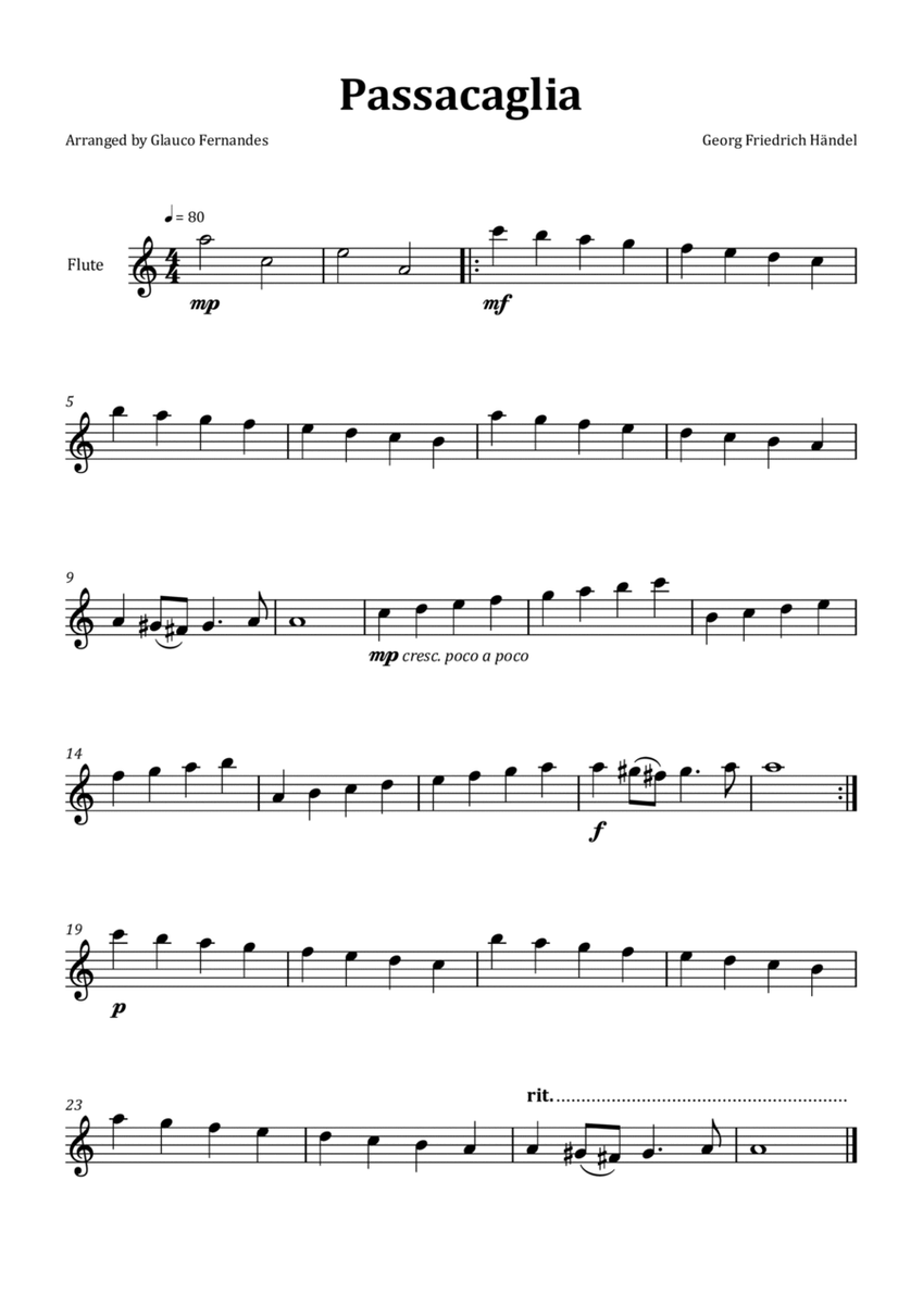 Passacaglia by Handel/Halvorsen - Flute Solo image number null