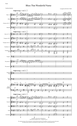 Book cover for Bless That Wonderful Name (arr. Michael Ware) - Full Score