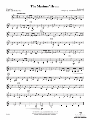The Marines' Hymn: (wp) E-flat Tuba T.C.