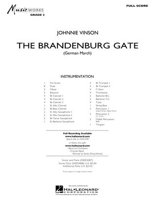 Book cover for The Brandenburg Gate (German March) - Full Score