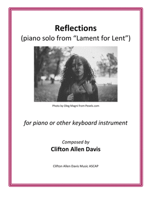 Book cover for Reflections (solo piano) original composition by Clifton Davis