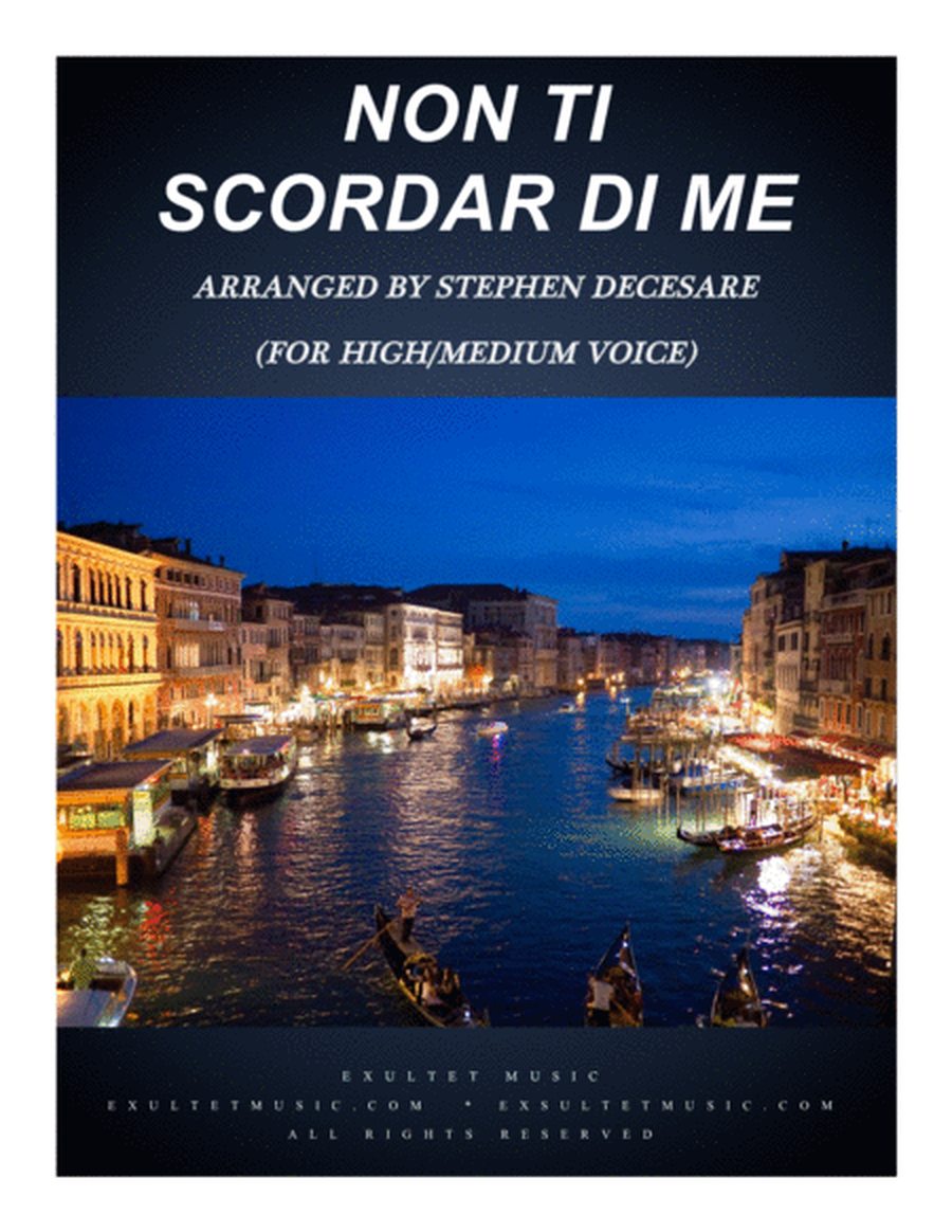 Non Ti Scordar Di Me (for Solo High/Medium Voice) (Chords Listed) image number null