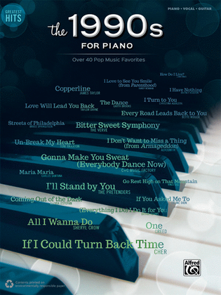 Book cover for Greatest Hits -- The 1990s for Piano