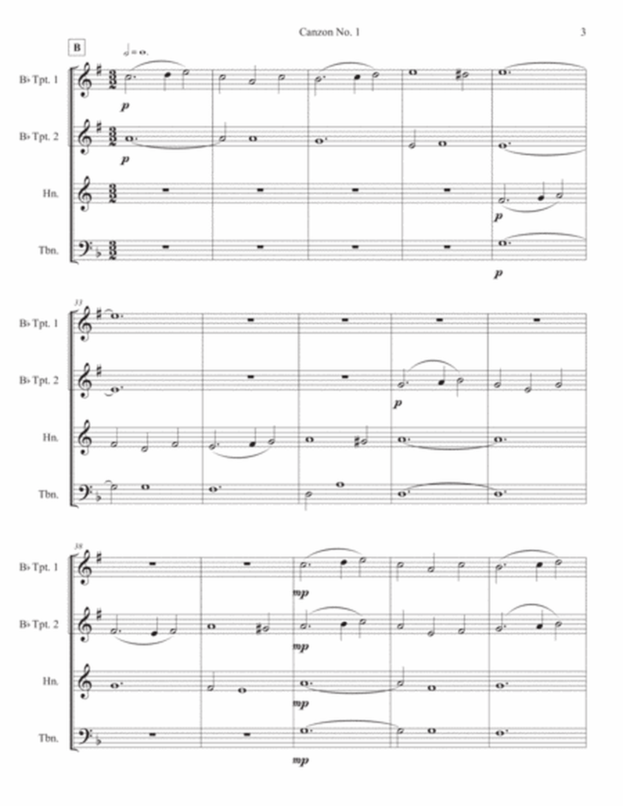"Canzon No. 1: La Spiritata" for Brass Quartet - Giovanni Gabrieli image number null