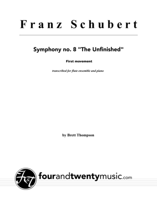 Book cover for Symphony No. 8 (The 'Unfinished') arranged for four flutes and piano