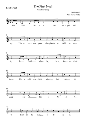 Book cover for The First Noel (Christmas Song) Lead Sheet in C Major.