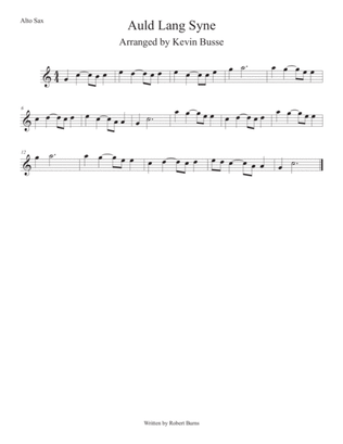 Book cover for Auld Lang Syne (Easy key of C) Alto Sax