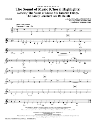 Book cover for The Sound Of Music (Choral Highlights) (arr. John Leavitt) - Violin 2