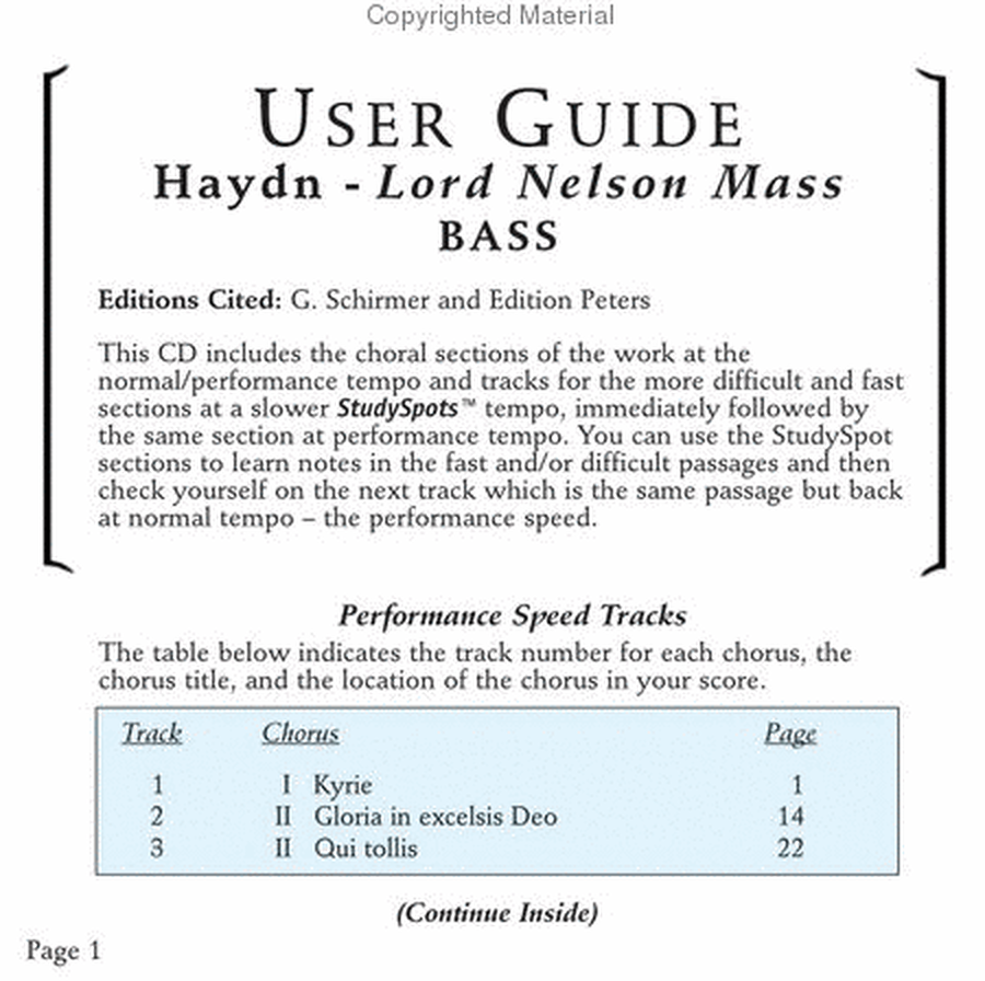 Mass in D minor "Lord Nelson" (CD only - no sheet music)