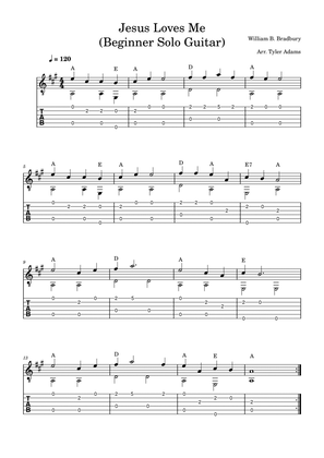 Book cover for Jesus Loves Me (Beginner Solo Guitar)