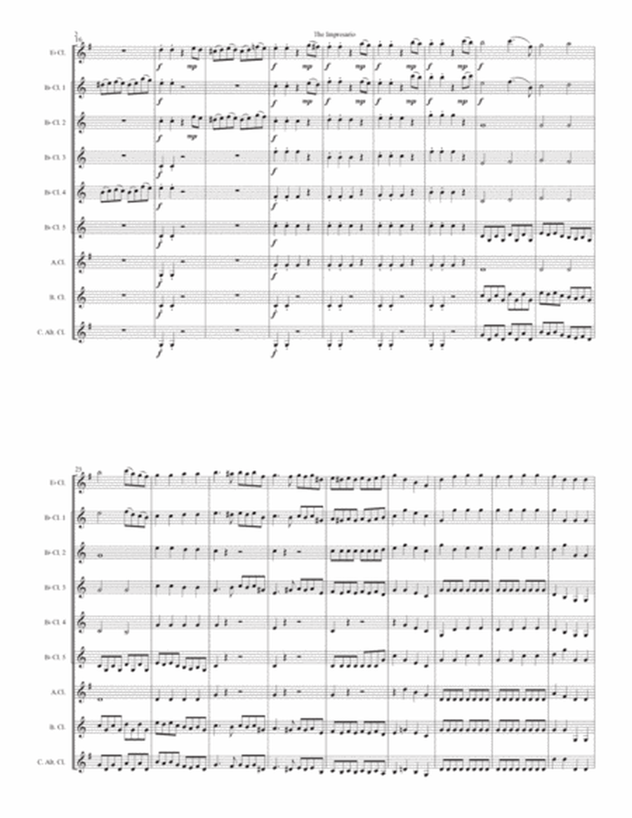 The Impresario Overture for clarinet choir image number null