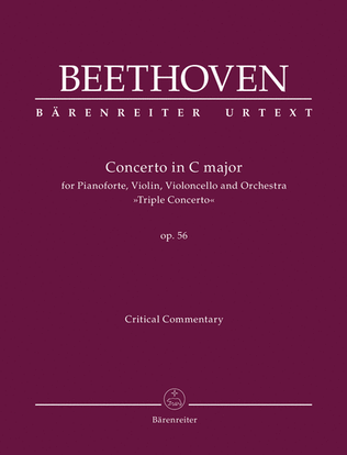 Book cover for Concerto for Piano, Violin, Violoncello and Orchestra C major op. 56 'Triple Concerto'