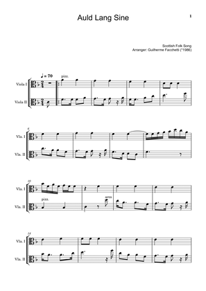 Book cover for Scottish Folk Song - Auld Lang Sine. Arrangement for Viola Duet